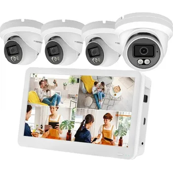 Kompletní kamerový systém PoE IP 4 kamerový set XM-459B 4MPx s LCD 12", CZ menu