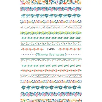 Samolepky na zdobení nehtů, tenké samolepicí vzory - rostliny F436