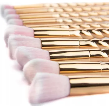 Kosmetický štětec 10x Profesionální Štětce na Make-up Elegantní Zlaté Štětce SADA