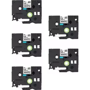 Pásek do tiskárny Kompatibilní páska Brother TZ-251 / TZe-251, 24mm x 8m, černý tisk / bílý podklad 5-PACK