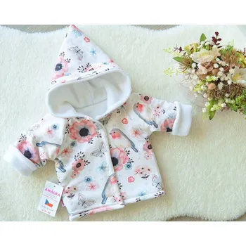 Kojenecká bunda AMÁLKA Zateplený kabátek, bunda, ptáčci s fleecem Velikost: 62-68