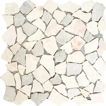 Obklad Kamenná mozaika, přírodní kámen v béžovo-šedé barvě