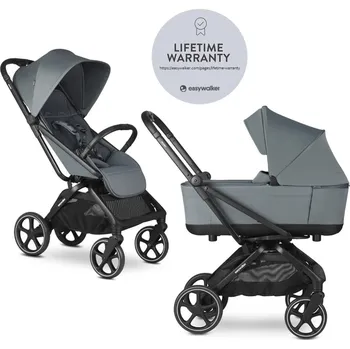 Kočárek pro psa EASYWALKER Kočárek kombinovaný Rockey L Smooth Grey