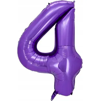 Balónek Fialový fóliový balónek 100 cm NAROZENINY FIALOVÁ ČÍSLICE 4