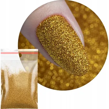 Prášek Ozdoby Na Nechty GNBLAB 20g Kosmetický Zlatý Gold Brokát Č. 35
