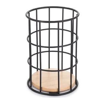 Příbor MSV stojan na příbory ELIE, matná černá, ocel, dřevo (cs, MSV)