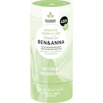Ben & Anna Přírodní deodorant Sensitive 40 g Citrón a limetka ( bez obsahu jedlé sody)