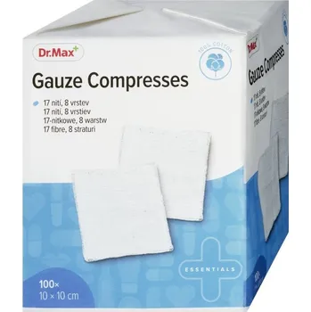 Zdravotnický materiál Dr. Max Gauze Compresses 10 x 10 cm 100 ks