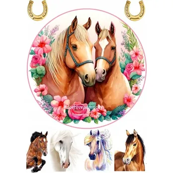 Přisada na vaření a pečení Koně č.1 - jedlý papír - Úprava na přání +20 Kč / Jedlý papír / Bez decor gelu