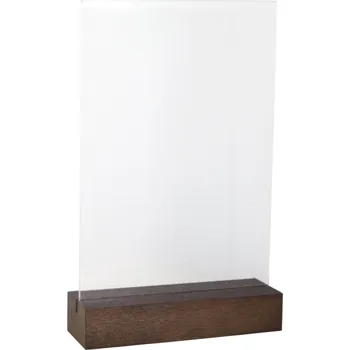 Kancelářský nábytek REKLAMNÍ INFORMAČNÍ TABULKA Z PLEXI A5 21x15cm STOJAN PREZENTER OŘECH