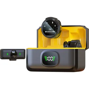 Mikrofon Bezdrátový klopový mikrofon s potlačením hluku k mobilnímu telefonu USB Lightning přijímač vysílač s klipem nabíjecí pouzdro