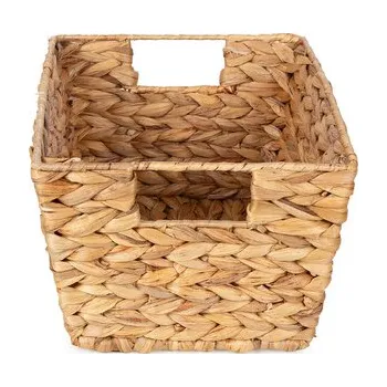 Úložný box Compactor ručně pletený koš z vodního hyacintu BOGOTA - M, s madly, 35 x 25 x 17,5 cm