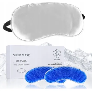 Pleťová maska ASPACES Chladivá maska na oči, 2 gelové vložky, hedvábná maska na migrénu, pro relaxaci