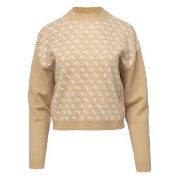 Dámský svetr Dámský Svetr GUESS LS MN AUBREY 4G SWTR W5BR23Z3JD2-FNI4 – Béžová XS