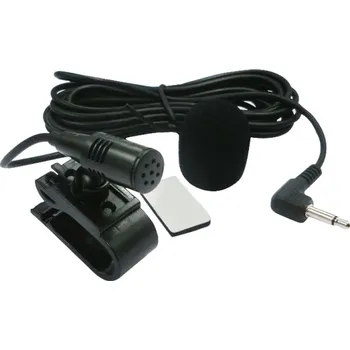 3,5mm drátový mikrofon k autorádiu s 3m kabelem Univerzální externí mikrofon s klipem a samolepicí základnou pro handsfree