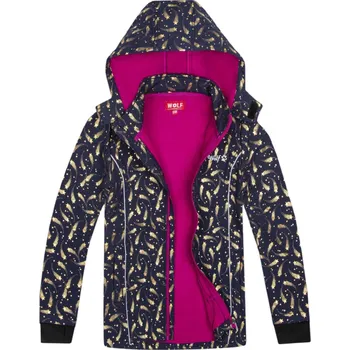 Dívčí bunda Dívčí podzimní zateplená softshellová bunda tm. modrá WOLF B2366 Velikost: 98/104