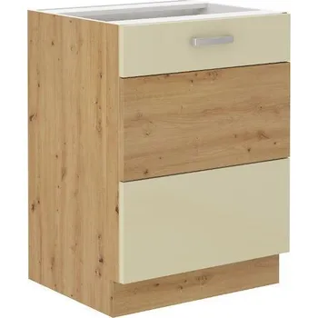 Kuchyňská skříňka 60 D 1F BB spodní skříňka ARTISAN KRÉM lesk/dub artisan