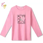 Dívčí tričko dlouhý rukáv Kugo ST3525 tmavější růžové