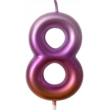 Dortová svíčka Narozeninová svíčka číslice "8" – duhová metalická
