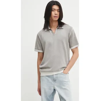 Bavlněné polo tričko Diesel K-LORENZO-SS pánské, šedá barva, A18127.0BEAR 09X, vel. L