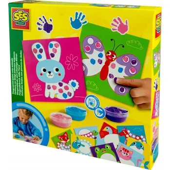 kreativní sada Karty pro malování prsty SLADKÁ ZVÍŘÁTKA sada SES Creative 10174 1+