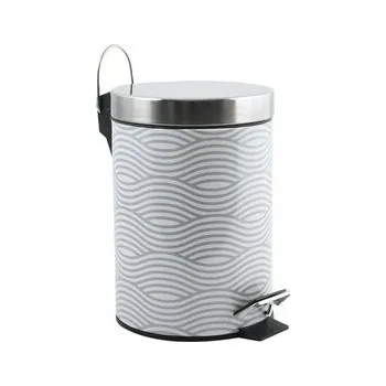 Odpadkový koš MSV pedálový odpadkový koš DECORS, ocel, s vlnkovaným motivem, 3 L