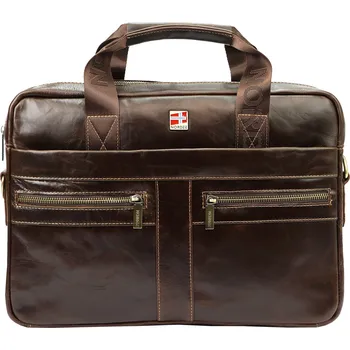 Pánská aktovka Pánská kožená aktovka Nordee S134 S hnědá