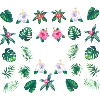 Samolepky na Zdobení Nehtů Vodolepky Barevné Květiny BN-1409