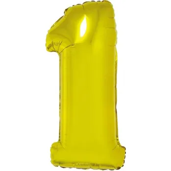 Balónek Nafukovací ČÍSLICE 1 zlatá 92cm
