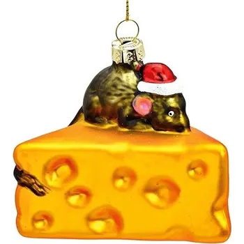 Vánoční dekorace COLMORE BY DIGA Ozdoba myška na sýru