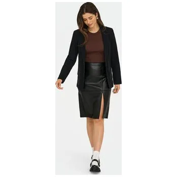 Dámská sukně ONLY Sukně z imitace kůže Oline 15315998 Černá Slim Fit L