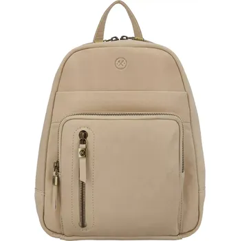 Městský batoh Béžový malý prošivaný batoh z pravé kůže "Racio"