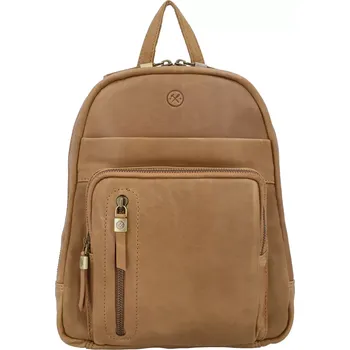 Městský batoh Hnědý malý prošivaný batoh z pravé kůže "Racio"