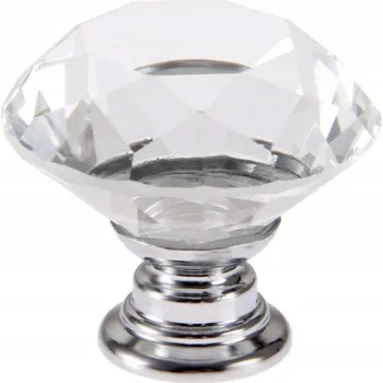 Nábytkové kování Křišťálová nábytková úchytka diamant stříbrný lesk pro nábytek a skříňky