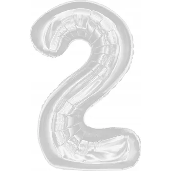 Balónek Fóliový balónek stříbrný metalický číslice 2, 100 cm