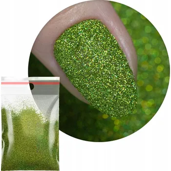 Prášek Ozdoby Na Nechty 20g Kosmetický Zelený Tmavě Zelený Třpytky Č. 75