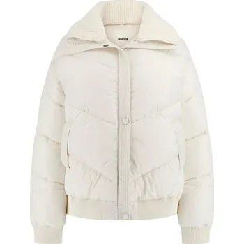 Dámská Zimní prošívaná bunda GUESS DORA DETACHABLE KNIT-COLLAR PUFFER V5BL06W4922-G042 – Bílá S