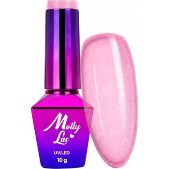 Přípravek na nehty Hybridní lak MOLLYLAC 10g Fantasyland Glitter Uptown Girl Růžový Č.313