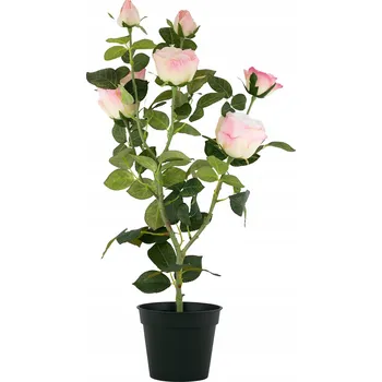 umělá květina UMĚLÉ DIVOKÉ RŮŽE v květináči, růžové