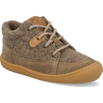 Dětská sportovní obuv Barefoot dětské kotníkové boty Develab - Firststep Sft Shoe Laces Beige Combi hnědé Velikost: 23