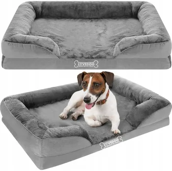 Pelíšek pro psa Lovedog ortopedické pelíšek pro psa, stříbrné, 70 cm x 55 cm