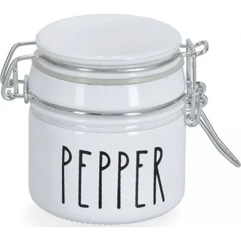 Dóza na potraviny ZAVAŘOVACÍ SKLENICE NA PEPŘ S KLIPOU, 100 ML, BÍLÁ, ZELLER