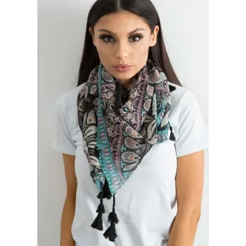 Šátek Černý šátek s etnickým vzorem