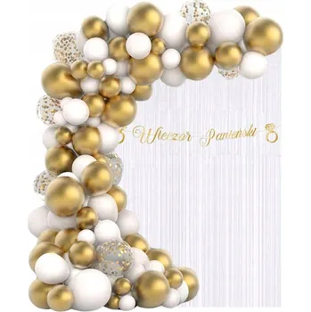 Party dekorace Sada balónková girlanda na rozlučka se svobodou , bílá a zlatá