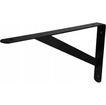 police Držák police dřevěné s výztuhou 400x280x29 mm, černý.