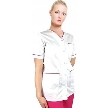 Zdravotnický oděv Dámská zdravotní žaket bílá/amarantová zástěra vel. 42