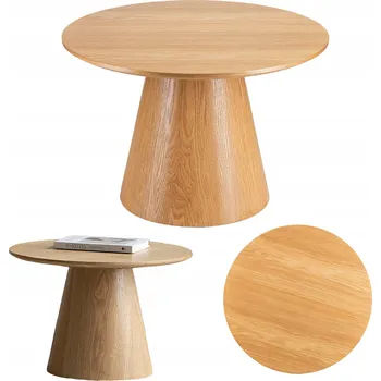 Konferenční stolek Kulatý konferenční stolek MILAN 60 cm dub, stolek do obýváku loft japandi VADA
