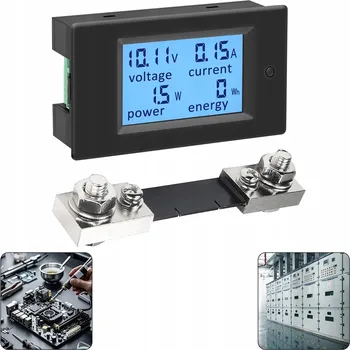 AMPÉRMETR MĚŘIČ VÝKONU WATTMETR MĚŘIČ NAPĚTÍ PROUDU DC 100A PANEL