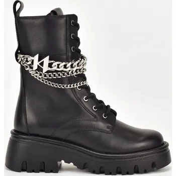 Dámská zimní obuv Dámské Boty KARL LAGERFELD KOMBAT KC HI LACE CHAIN KL45376-000 – Černá 36