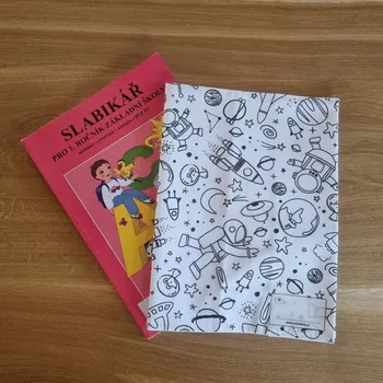 Obal na sešit Látkový obal k vybarvení - Vesmír - A4, A5 na učebnici, sešit, slabikář (univerzální) Velikost: A5